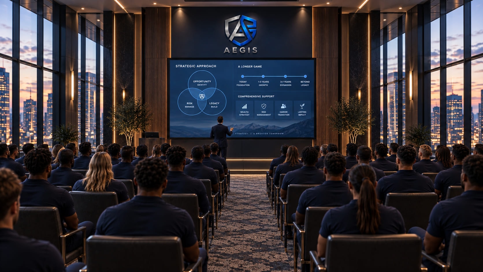 Athletes at an Aegis education session.